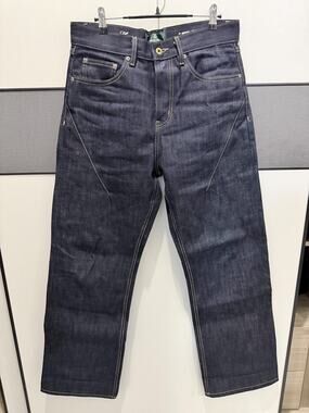 Premium Japanese Raw Selvedge Denim Baggy Wideleg Jeans Navy Blue size 32